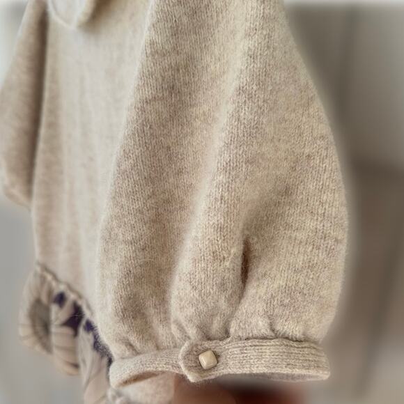 Anthropologie Cropped Ruffled Open Cardigan, Size M | by Knitted & Knotted - Picture 3 of 8